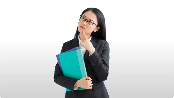 Woman holding clipboard
